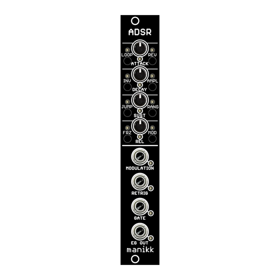 User Manuals: MANIKK ADSR Envelope Generator