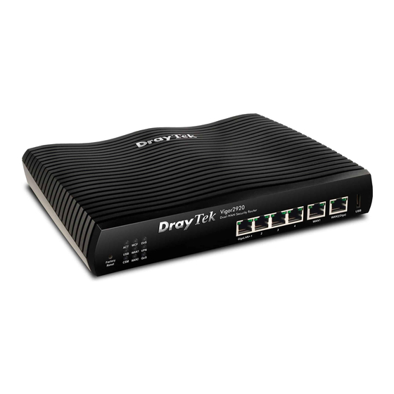 Draytek Vigor2920 Series User Manual