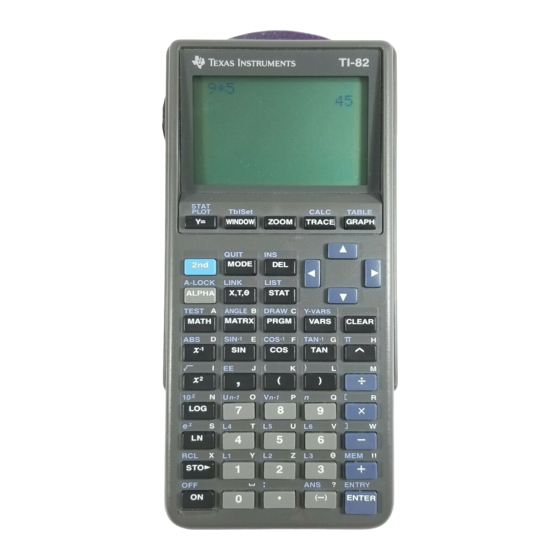 Texas Instruments TI-82 Getting Started