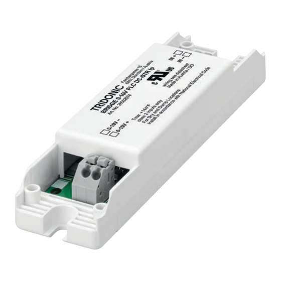 Tridonic BRIDGE 0-10V PLC DC STR lp Quick Start Manual