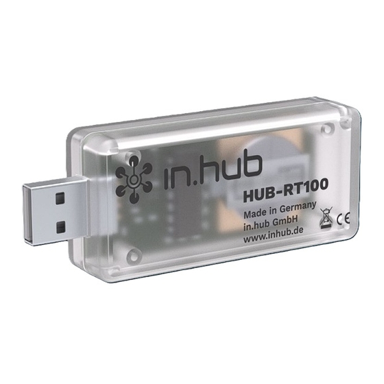 in.hub HUB-RT100 Control Unit Manuals