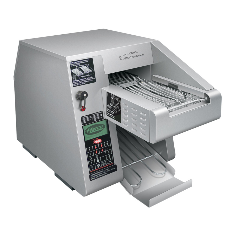 Hatco Toast-Qwik ITQ Series Installation And Operating Manual