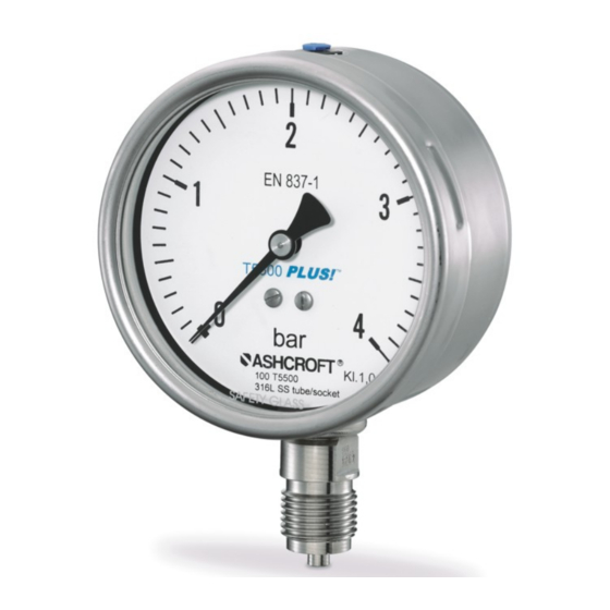 Ashcroft T5500 Installation And Maintenance Instructions