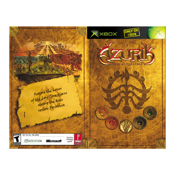 GAMES MICROSOFT XBOX AZURIK-RISE OF PARTHIA Manuals