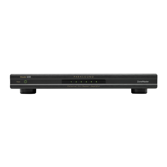 Parasound ZoneMaster650 Amplifier Manuals