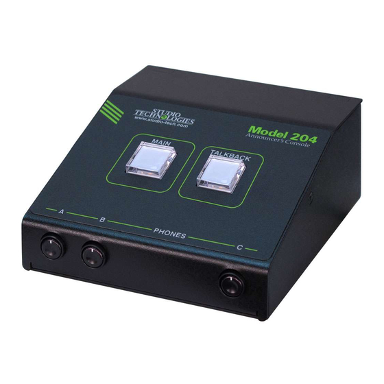 Studio Technologies 204 User Manual