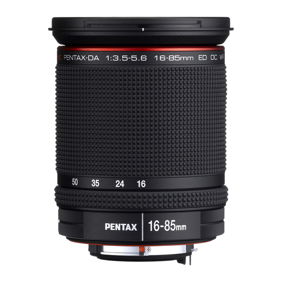 Ricoh HD PENTAX-DA 16-85mm F3.5-5.6ED DC WR Operating Manual