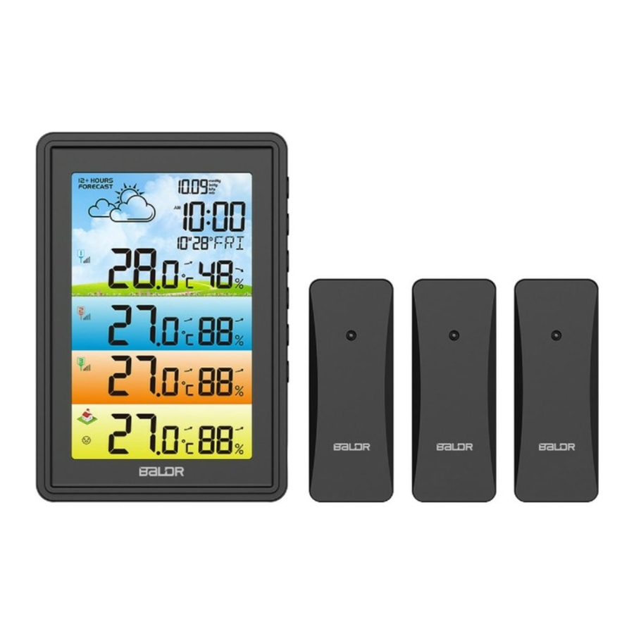 BALDR B0360WST4H4PR - WIRELESS COLOR WEATHER STATION WITH 3 REMOTE SENSORS MANUAL