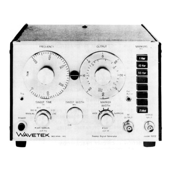 Wavetek 1001A Instruction Manual