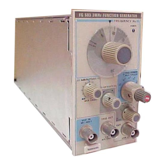 Tektronix FG503 Instruction Manual