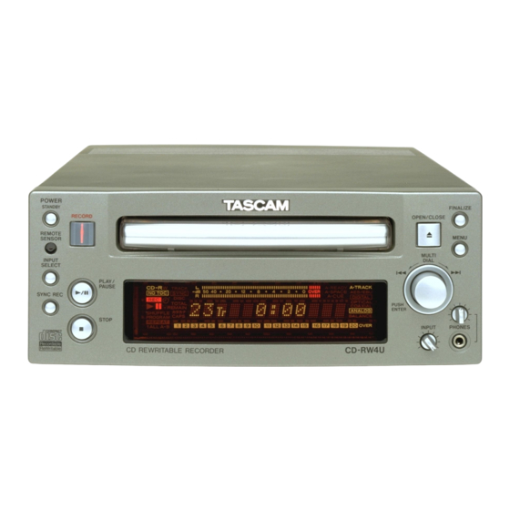 Tascam CD-RW4U Owner's Manual