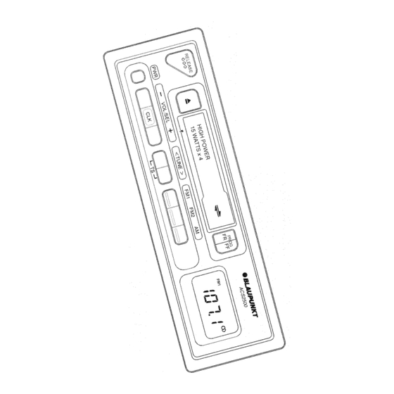 Blaupunkt ACS 2500 Owner's Record