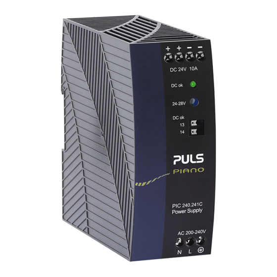 Puls PIANO Series Installation Instructions Manual