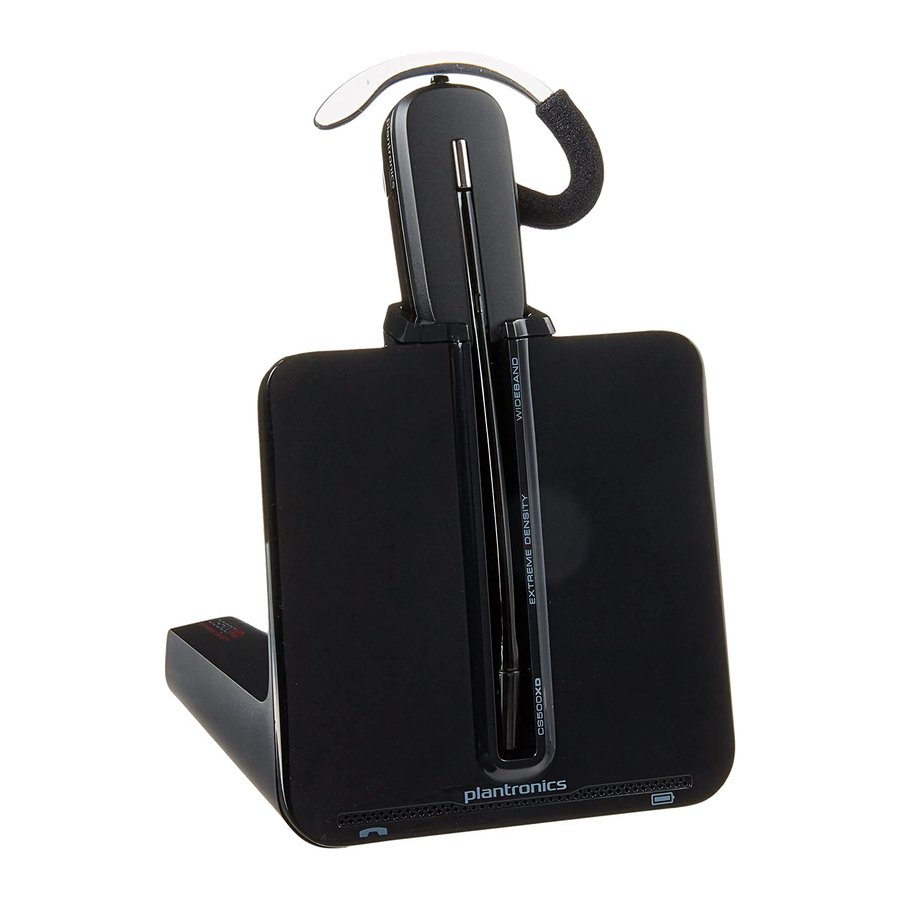 Plantronics CS540-XD - Wireless Headset System Quick Start Guide