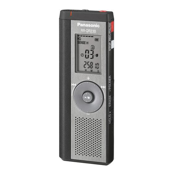 Panasonic RR-QR230 - Digital Voice Recorder Manuals