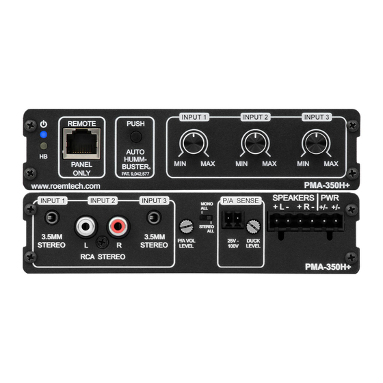 Roemtech PMA-350H+ Instruction Manual