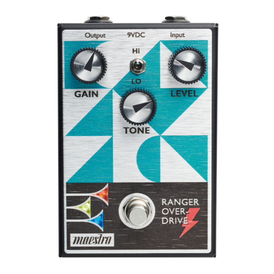 MAESTRO RANGER OVERDRIVE - PEDAL Manual