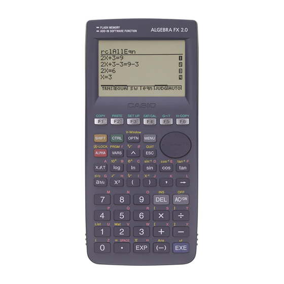 Casio ALGEBRA FX 2.0 Manual