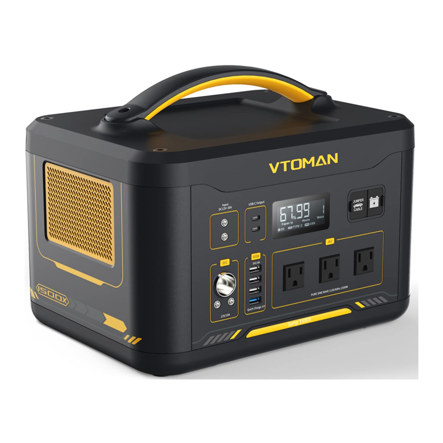 VTOMAN Jump 1500X - 1500W Portable Power Station Manual