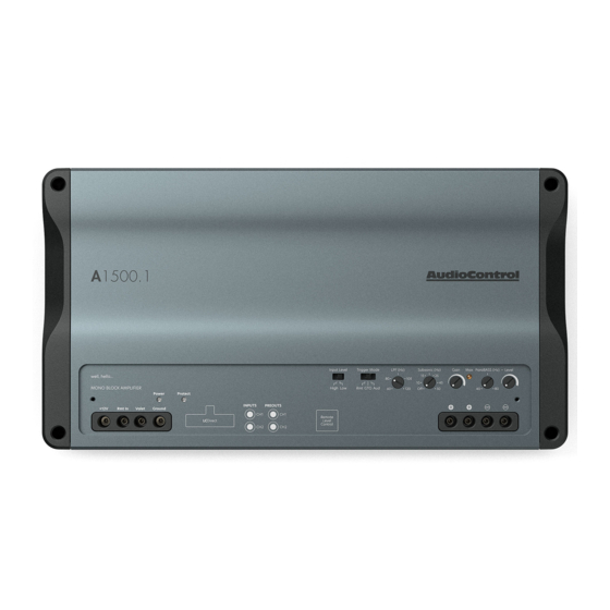 AudioControl A1500.1 Quick Start Manual