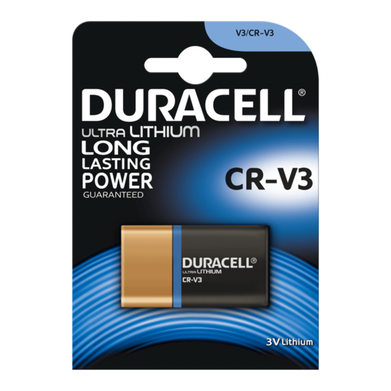 Duracell Lithium/Manganese Dioxide Ultra CR-V3 Specification Sheet