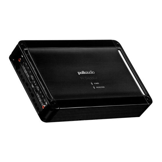 Polk Audio PA D4000.4 Owner's Manual