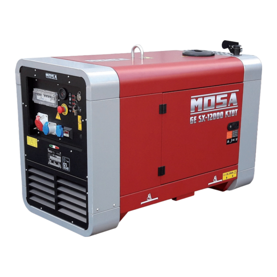 Mosa GE SX-12000 KTDT Use And Maintenance Manual