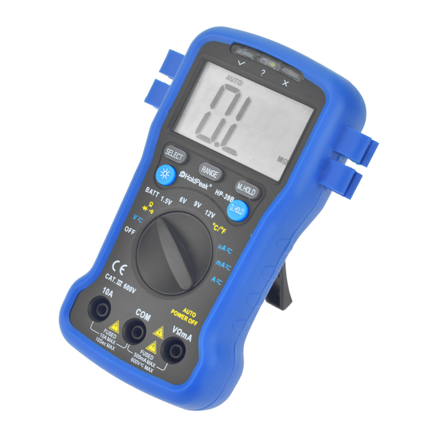 HoldPeak 39B - Digital Multimeter Manual