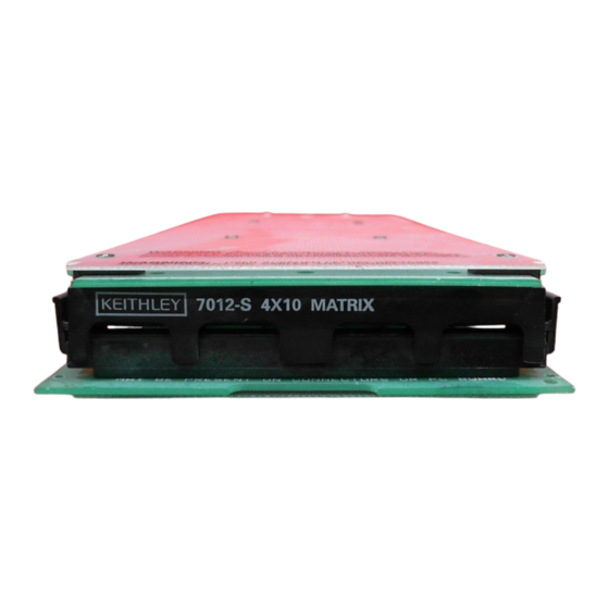 Keithley 7012-S Instruction Manual