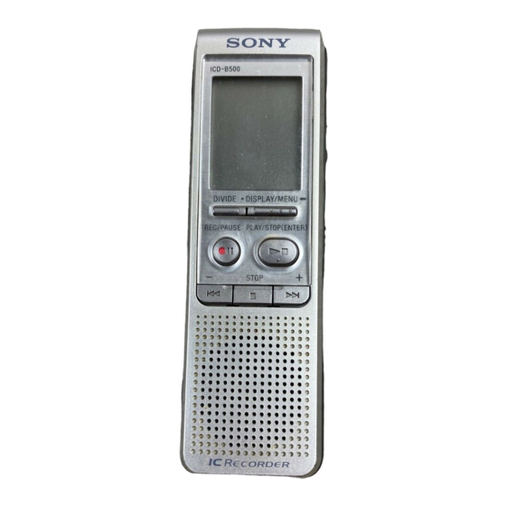 Sony ICD-B500 Operating Instructions