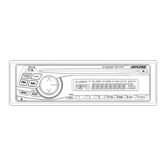 Alpine CDE-9841E Service Manual