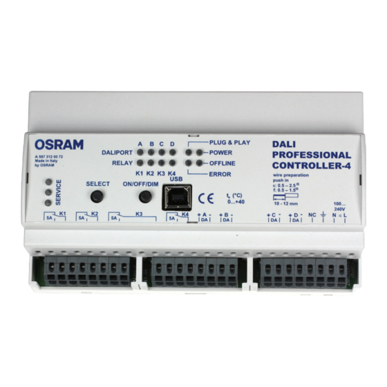 Osram DALI Professional Controller-4 Operating Instructions Manual