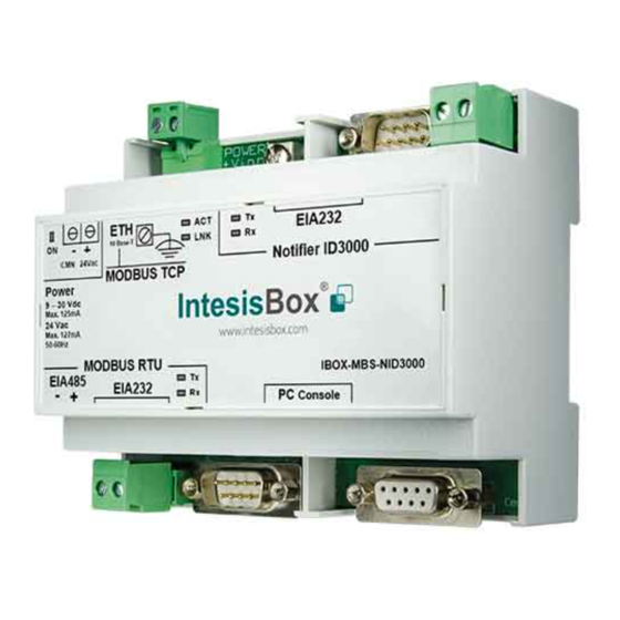 IntesisBox BACnet/IP Server-Notifier ID3000 Installation Manual