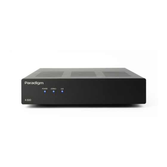 Paradigm X-500 Owner's Manual