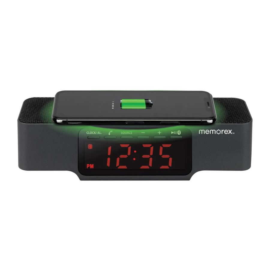 Memorex MCBQ618 - Wireless Charging Bluetooth Clock Radio Guide