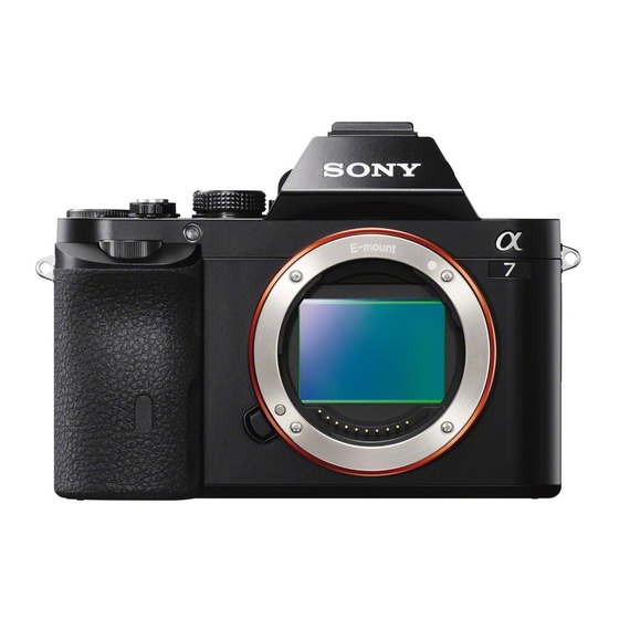 Sony ILCE-7 How To Use Manual