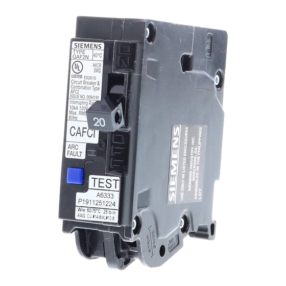 Siemens AFCI Quick Start Manual