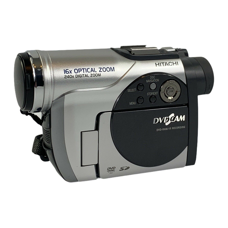 Hitachi DZ-GX20A - 2.1 MP DVD Camcorder Instruction Manual
