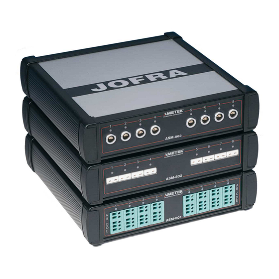 Ametek JOFRA ASM-801 Reference Manual
