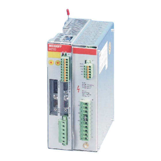 Beckhoff AX2500 Series Assembly, Installation, Setup