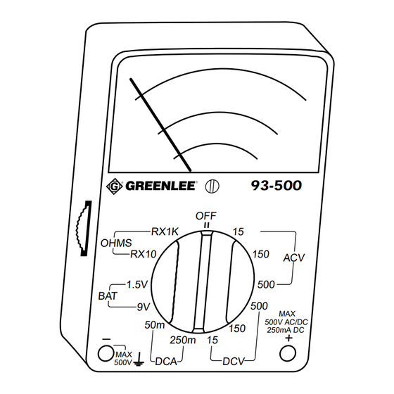 Greenlee 93-500 Instruction Manual