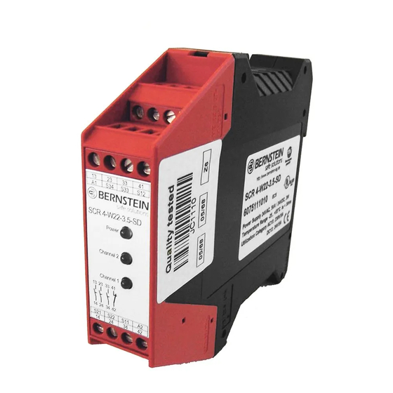 BERNSTEIN SCR 4-W22-3.5-D Safety Relay Manuals