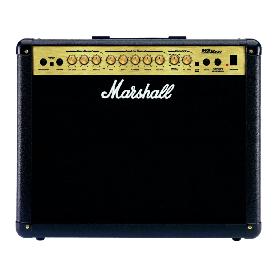 Marshall Amplification MG30DFX Owner's Manual