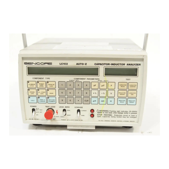 Sencore LC102 Calibration Procedure