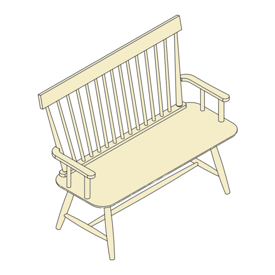 Unfinished Furniture of Wilmington 48 IN TALL WINDSOR ARM BENCH BE-2904A Assembly Instructions