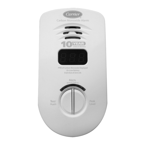 User Manuals: Carrier COALMCCNRB02-A10 Monoxide Alarm
