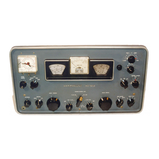 Hammarlund HQ-180A Technical Description, Test And Operating Instructions