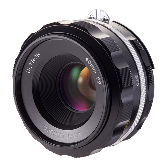 VOIGTLANDER ULTRON 40MM F2 SLIIN ASPHERICAL Instruction Manual
