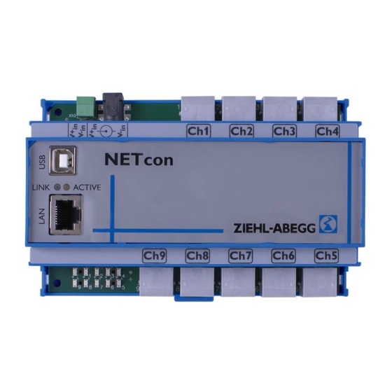 ZIEHL-ABEGG NETcon DIG-9NE Manuals