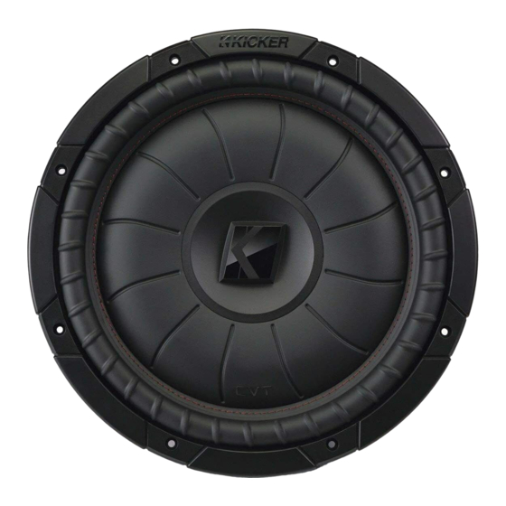 Kicker COMPVT CVT102 Owner's Manual